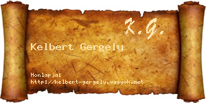 Kelbert Gergely névjegykártya